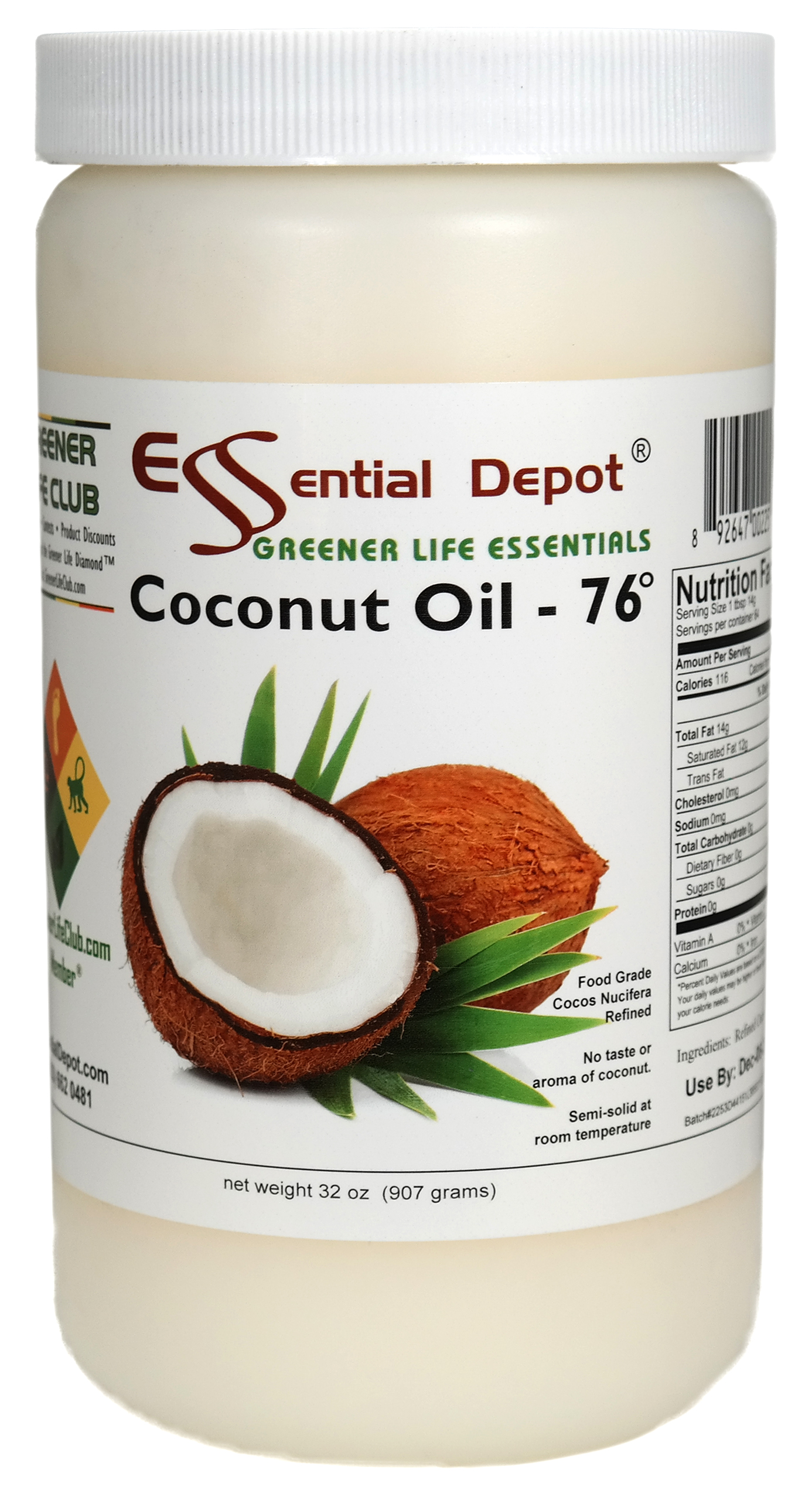 Coconut Oil - 1 Quart - Food Safe - SALE ITEM: Essential Depot Coconut Oil - 1 Quart - Food Safe - SALE ITEM: Essential Depot