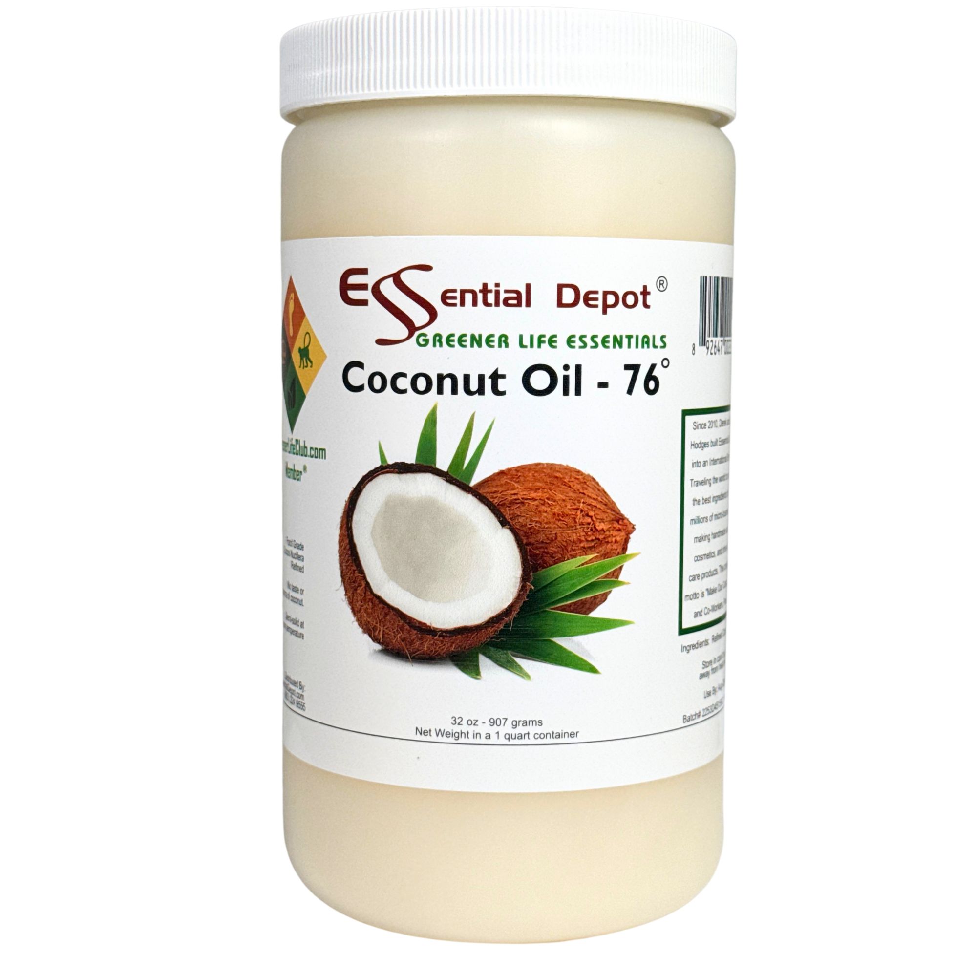 Coconut Oil 76F - 1 Quart - USP - Food Grade - Odorless