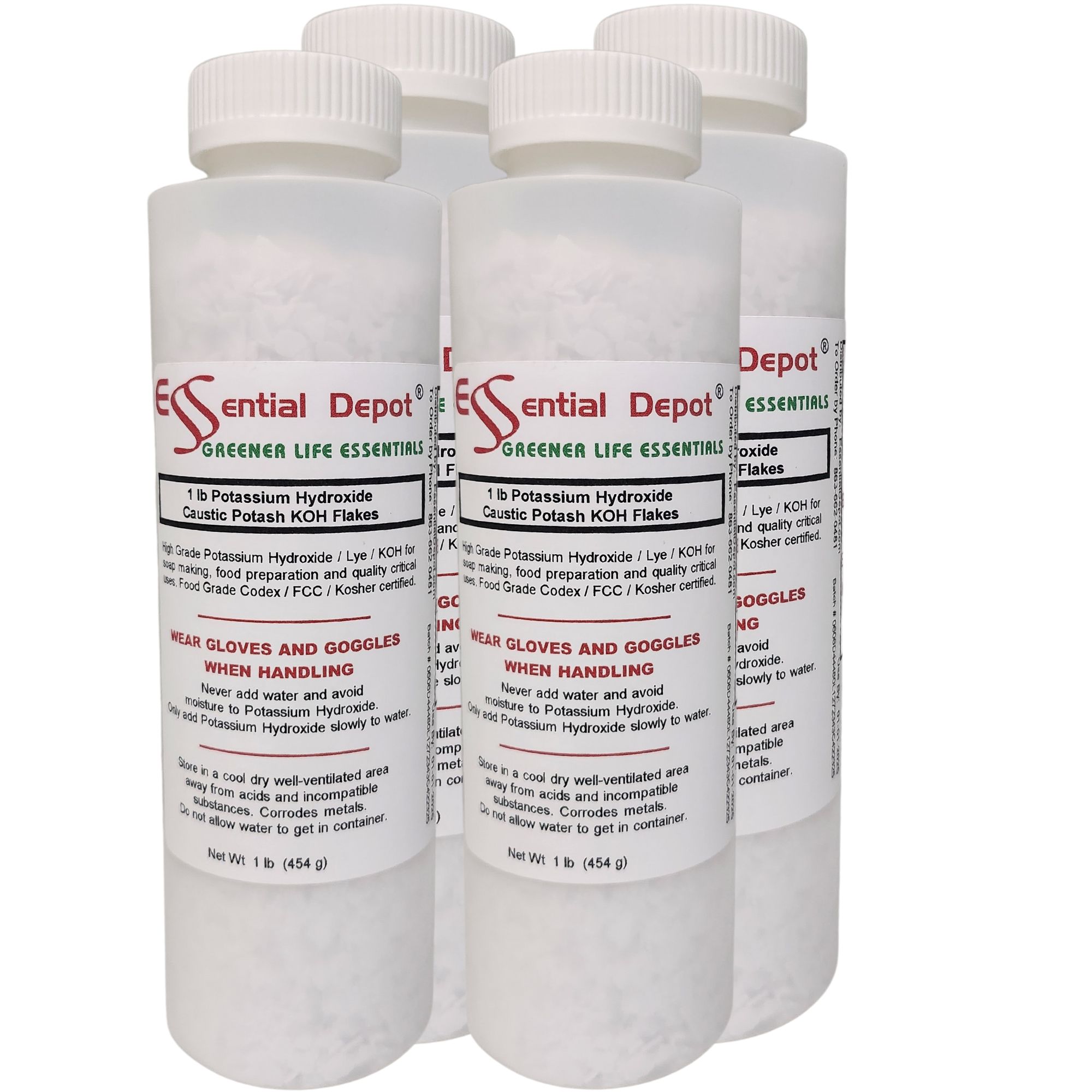 Sodium Hydroxide Lye Micro Beads - Food Grade - USP - 8 lbs - 4 x 2lb  Bottles