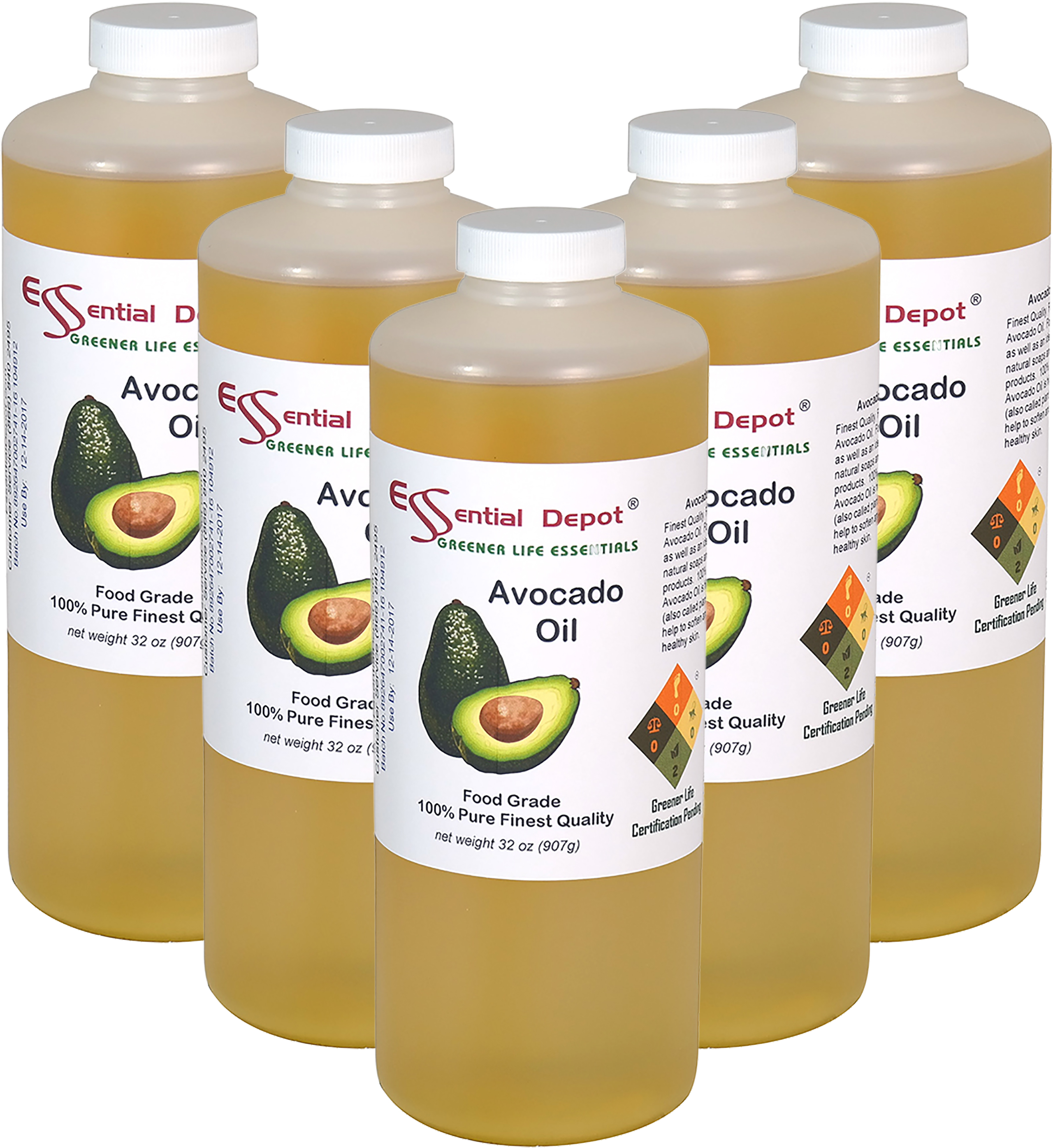 Avocado Oil Food Grade 5 Quarts (32 oz. net wt per container