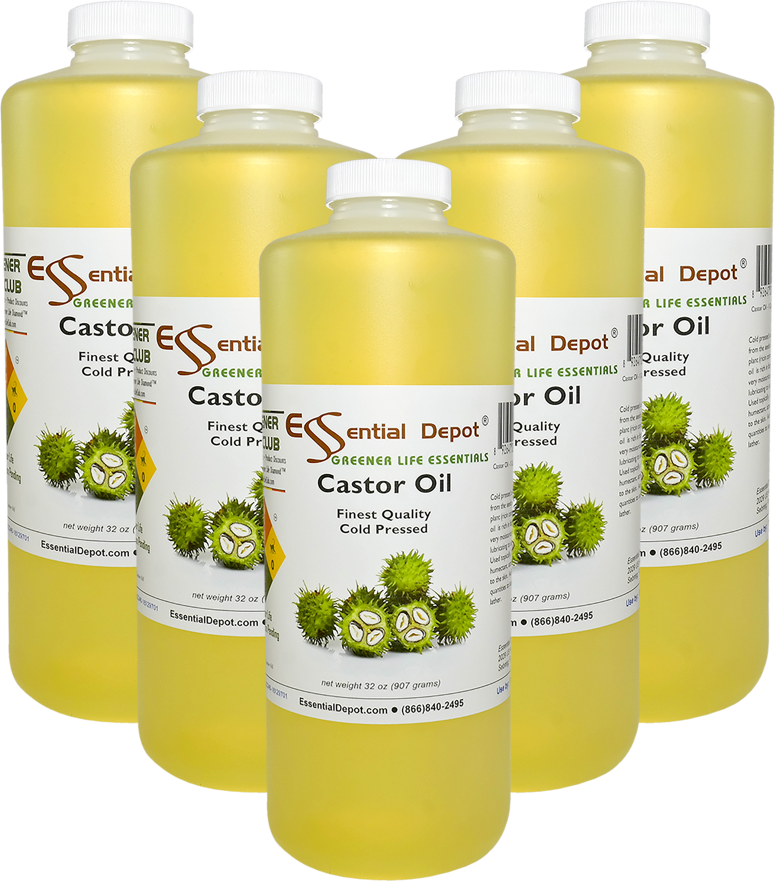 Castor Oil Food Quart 5 Quarts (32 oz. net wt per container) FREE