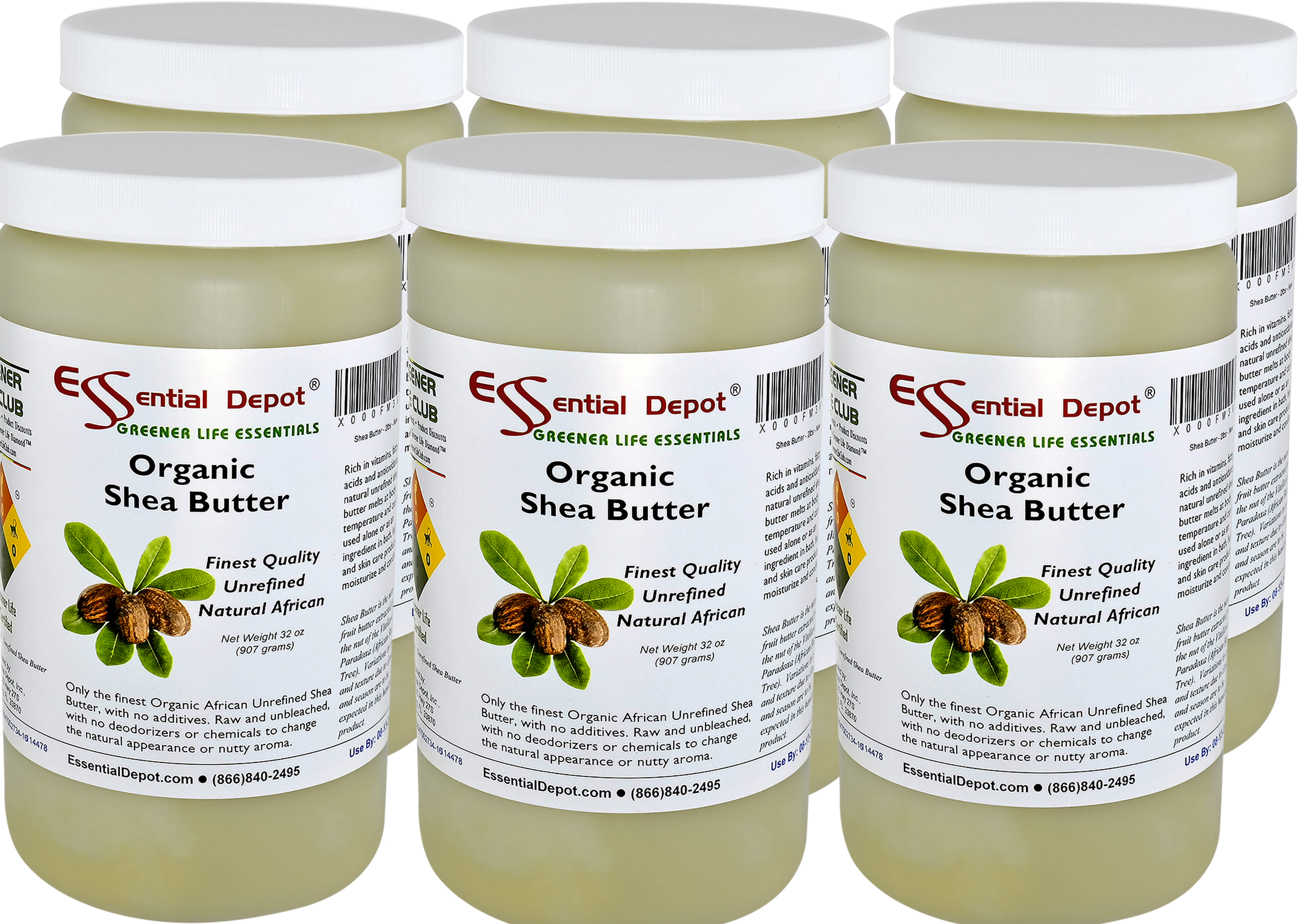 Organic Shea Butter Grade A Unrefined 6 Quarts (32 oz. net wt per