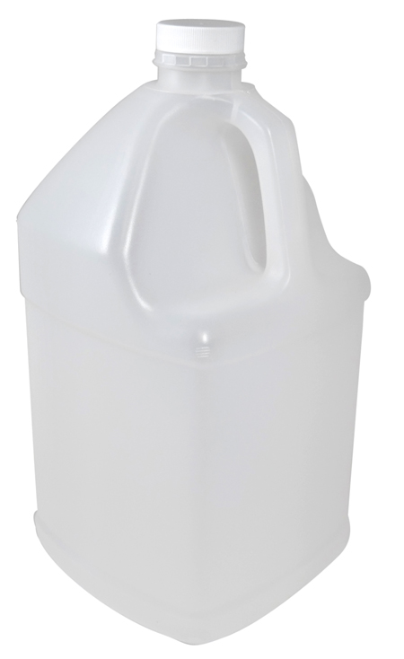 Gallon Natural Square Jug (HDPE-120g) With 38/400 White Heat Induction Cap
