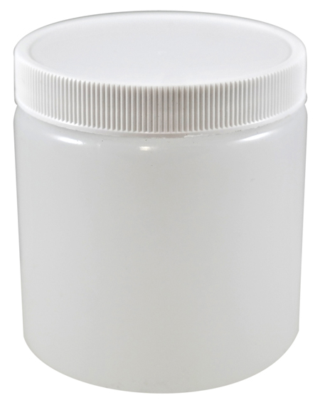8oz Natural Cylindrical Jar (HDPE-26g) With 70/400 White Heat Induction Cap