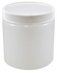 8oz Natural Cylindrical Jar (HDPE-26g) With 70/400 White Heat Induction Cap<br /><br /> <table cellspacing=