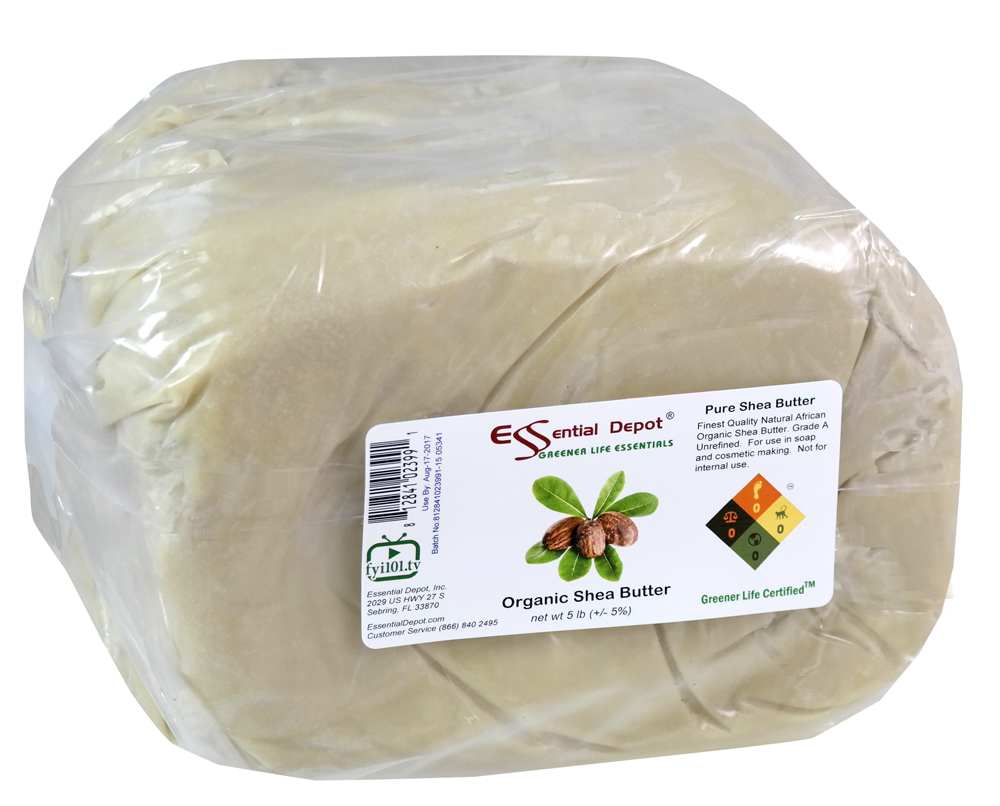 Organic Shea Butter Cube - Unrefined - 5 lbs (+/- 5%) - FREE US SHIPPING