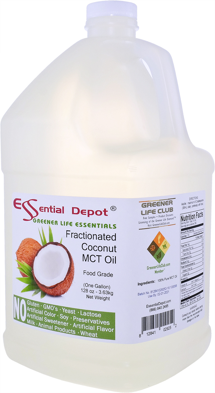 Coconut Oil (fractionated) MCT OIL 1 Gallon Food Grade Essential Depot