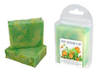 <p><strong>Catie's Calendula Soap - Handcrafted Soap from Bashful Bubbles Soap Company.</strong><br />An infusion of calendula petals in olive oil, with coconut, castor and jojoba oils, as well as illipe and kokum butters, make this superfatted soap an herbal delight.  Approx. 4.25 ounces.</p><p><strong>Catie's Calendula Soap </strong>is a handcrafted soap distributed by Essential Depot, Inc., through a pilot program to provide emerging soapmakers with training & marketing support. Featured soapmakers are profiled on <a  