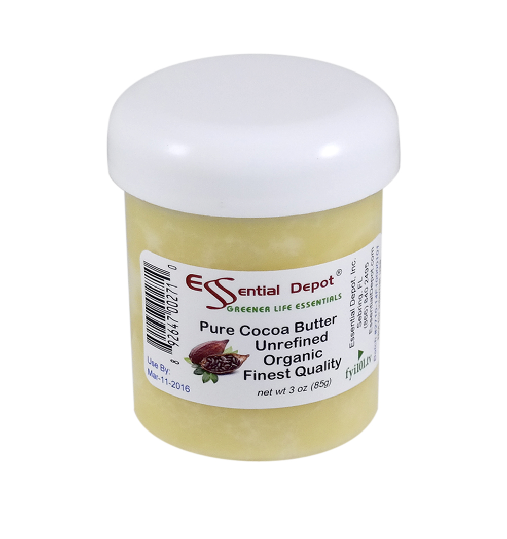 Organic Cocoa Butter Unrefined 3 oz. Essential Depot