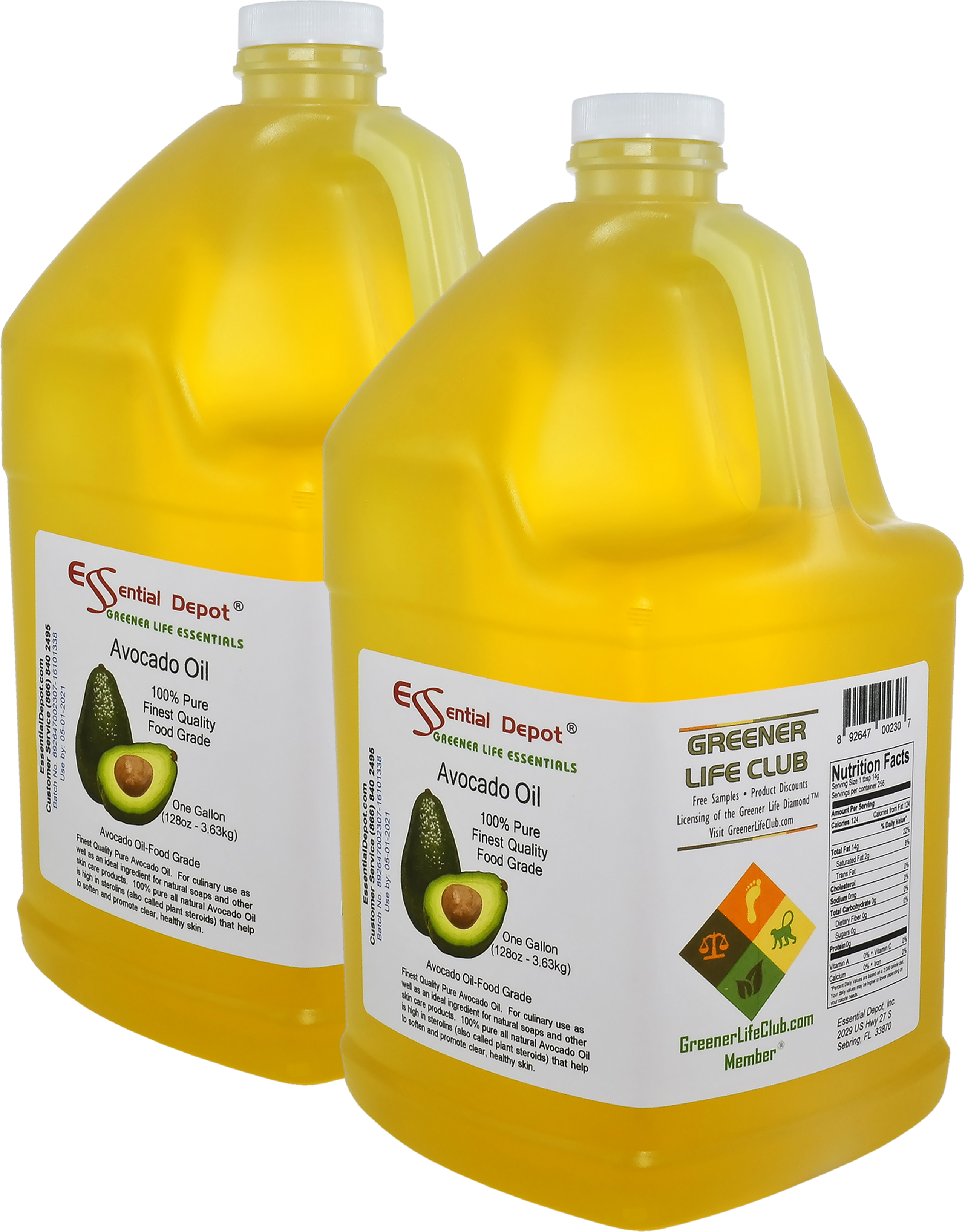 Avocado Oil 2 Gallons 2 x 1 Gallon Containers FREE US SHIPPING