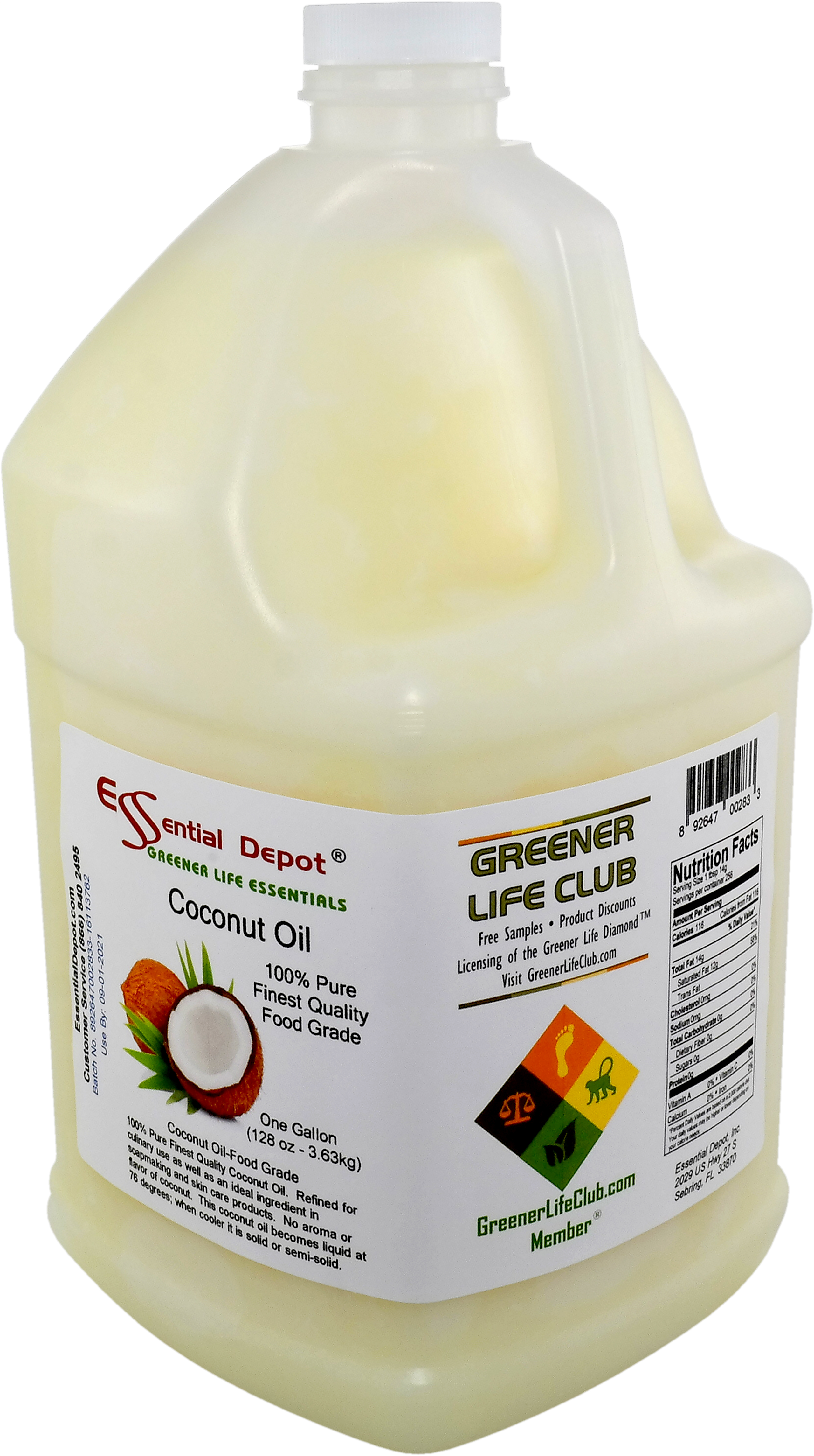 Coconut Oil 1 Gallon Jug 7lbs 10oz Food Safe SALE ITEM