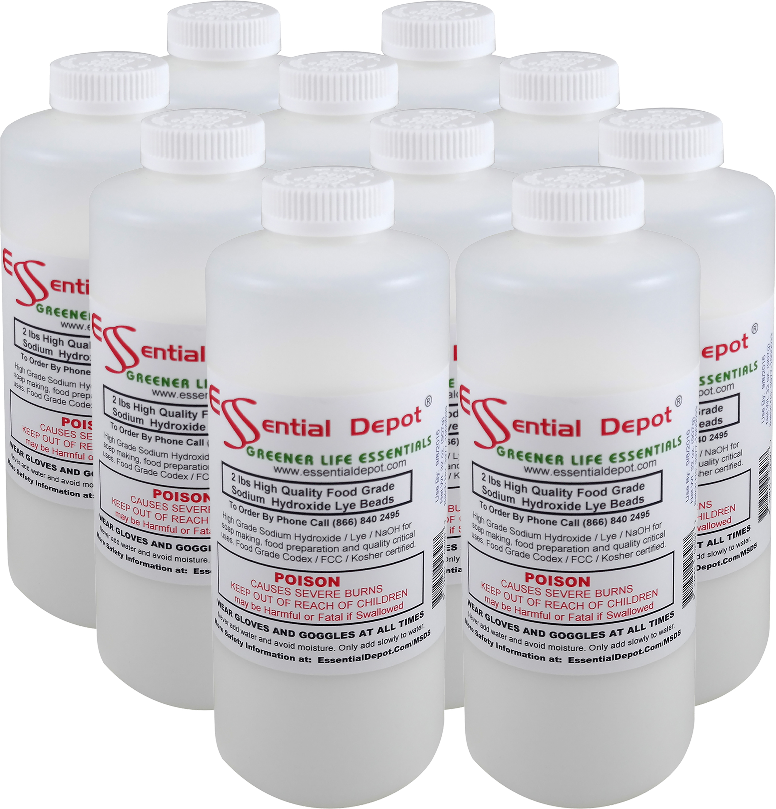 20 lbs Food Grade Sodium Hydroxide Lye Micro Beads FREE US SHIPPING