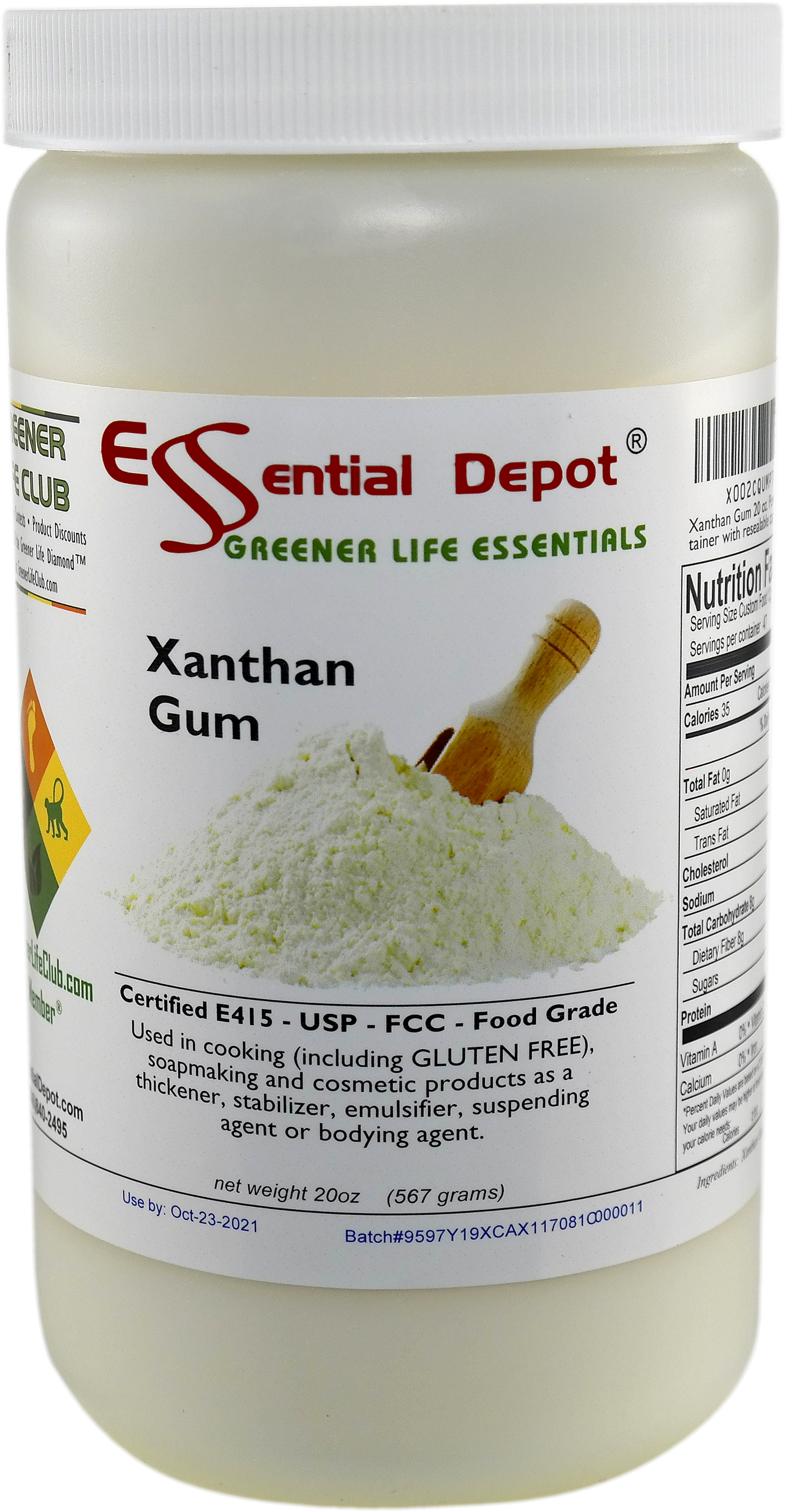 Xanthan Gum 20 oz Powder USP FCC Food Grade safety sealed HDPE