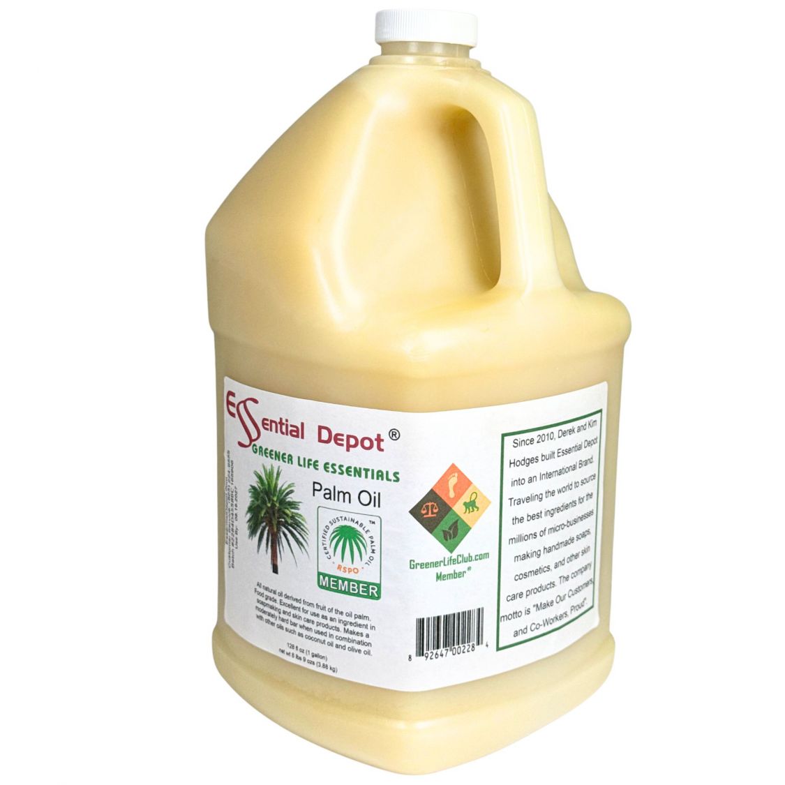 Palm Oil - RSPO Sustainable - 1-gallon - USP Food Grade- Not