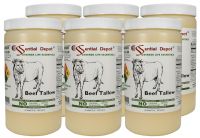 Beef Tallow - 6 @ 1 Quart (32 oz nt wt/container) - GRASS FED - Not Hydrogenated - Non-GMO - USP Compliant - FREE US SHIPPING