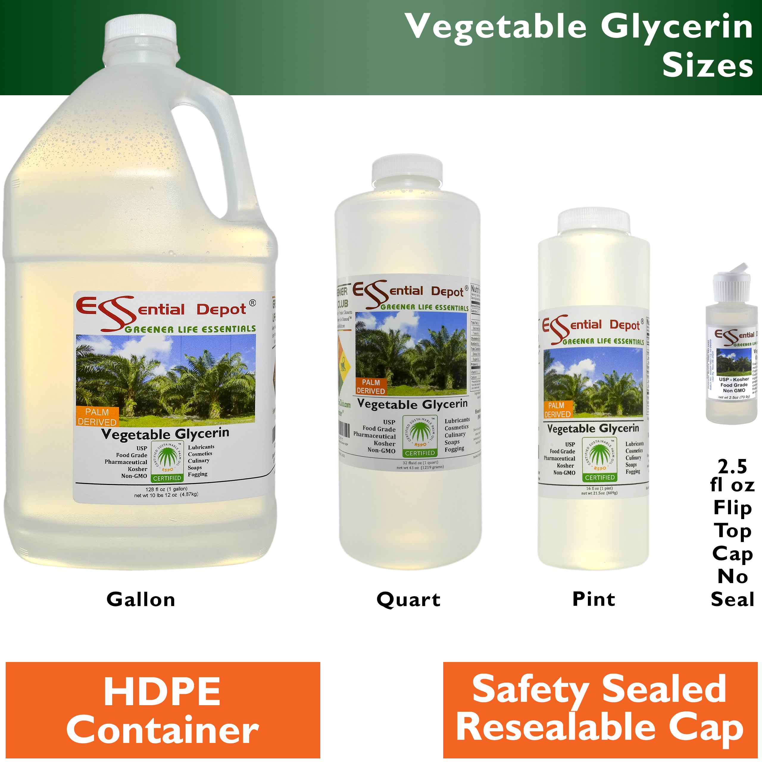 1 QUART PURE ORGANIC NON-GMO VEGETABLE GLYCERIN USP FOOD GRADE VG 32 oz QT 
