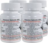Potassium Hydroxide Flakes KOH, Caustic Potash Anhydrous KOH Dry - 1 lb - 4 x 4 oz. Bottles