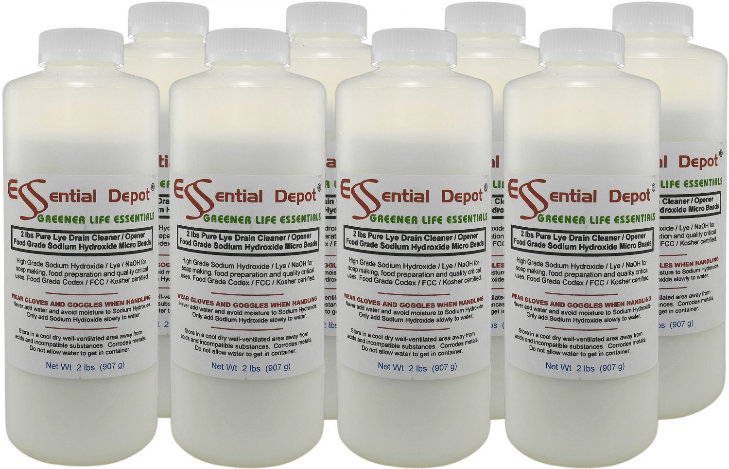 Sodium Hydroxide Lye Micro Beads - Food Grade - USP - 16 lbs - 8 x