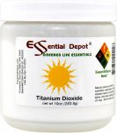 Titanium Dioxide Powder - 10 oz - TiO2 - Non Nano - safety sealed HDPE container with resealable lid
