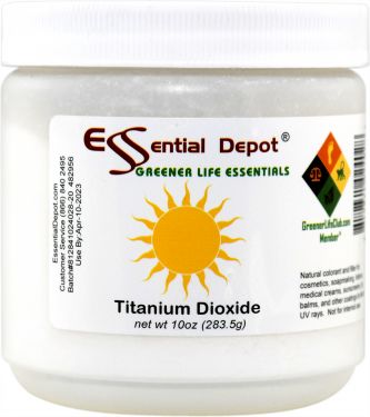 Titanium Dioxide Powder - 10 oz - TiO2 - Non Nano - safety sealed HDPE  container with resealable lid: Essential Depot